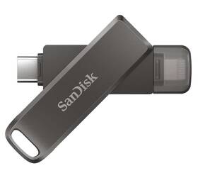 USB Flash SanDisk iXpand Luxe 64GB, USB-C + Lightning šedá barva
