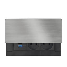 Zásuvkový modul Solight 2 zásuvky, USB-A, USB-C, PD 20W, s posuvným krytem, 2 m stříbrný

 obrázek produktu 2 z 6