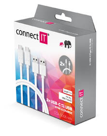 Kabel Connect IT Wirez USB/USB-C, 1m (2 ks v balení) bílý

 obrázek produktu 2 z 2