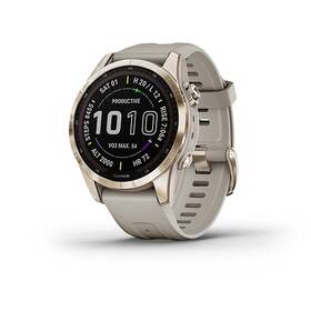 Chytré hodinky Garmin fenix 7S Sapphire Solar - Titan Cream Gold/Sand Silicone Band 

 obrázek produktu 6 z 10