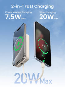 Powerbanka UGREEN 10000mAh Mini Magnetic Wireless 20W béžová

 obrázek produktu 3 z 7