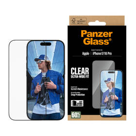 Tvrzené sklo PanzerGlass Ultra-Wide Fit na Apple iPhone 17/16 Pro s instalačním rámečkem 

 obrázek produktu 4 z 7
