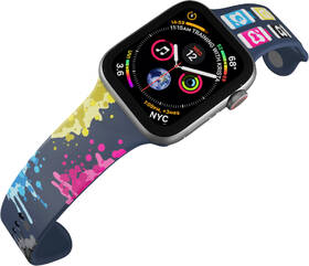 Řemínek Mi-Band na Apple Watch 42/44/45/49 mm - motiv Cákance barev, modrý 

 obrázek produktu 3 z 3
