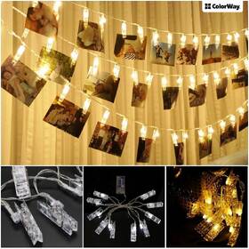 LED fotokolíčky ColorWay 40 kolíčků, délka 4,2m, 3x AA, teplá bílá 

 obrázek produktu 2 z 15