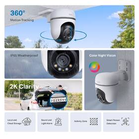 IP kamera TP-Link Tapo TC41, Outdoor 2K bílá barva
