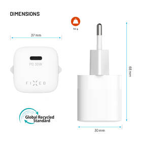 Nabíječka do sítě FIXED Mini GaN, PD 30W, 1xUSB-C + USB-C/USB-C kabel, 1,2m bílá

 obrázek produktu 9 z 10