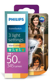 Žárovka LED Philips SceneSwitch, bodová, 1,5 - 3,5 - 5 W, GU10, teplá bílá 

 obrázek produktu 1 z 1