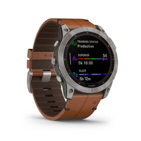 Chytré hodinky Garmin fenix 7X Sapphire Solar Style - Titan/ Brown Leather Band 

 obrázek produktu 6 z 9