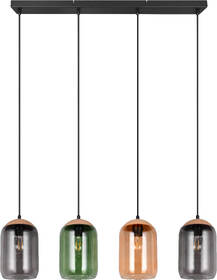 Závěsné svítidlo TRIO CORK, 4x E27 černé/sklo/vícebarevné

 obrázek produktu 5 z 6