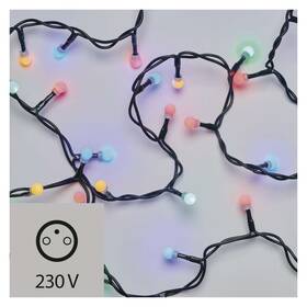 Vánoční osvětlení EMOS 200 LED, cherry řetěz – kuličky, 10m, vnitřní, multicolor 

 obrázek produktu 1 z 5