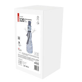LED dekorace EMOS 120 LED vánoční sněhulák ratanový, 124 cm, vnitřní, studená bílá, časovač 

 obrázek produktu 4 z 4