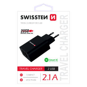 Nabíječka do sítě Swissten 2x USB 2,1 A černá

 obrázek produktu 1 z 1