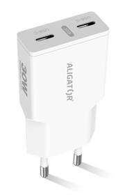 Nabíječka do sítě Aligator Power Delivery 30W, 2×USB-C, SLIM bílá

 obrázek produktu 1 z 4