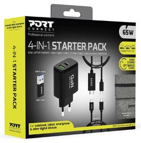Nabíječka do sítě PORT CONNECT Starter Kit GaN 65W + kabely + konvertor černý

 obrázek produktu 10 z 10