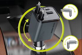 Adaptér do auta Mobile Origin 4in1 50W CA28 - USB-C + USB-A, USB-C, Lightning kabel šedý

 obrázek produktu 6 z 10