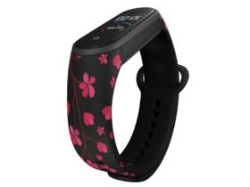 Řemínek Mi-Band na Xiaomi Mi Band 3/4 - motiv Sakura, černý 

 obrázek produktu 2 z 3