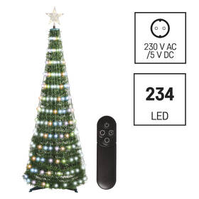 LED dekorace EMOS 244 LED vánoční stromek se světelným řetězem a hvězdou, 1,5 m, vnitřní, ovladač, časovač, RGB 

 obrázek produktu 1 z 8