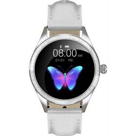 Chytré hodinky ARMODD Candywatch Crystal 2 stříbrná s bílým koženým řemínkem 

 obrázek produktu 1 z 3