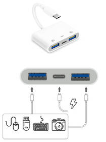 Redukce COTECi 3v1 USB-C/USB-C, 2x USB bílá

 obrázek produktu 2 z 6