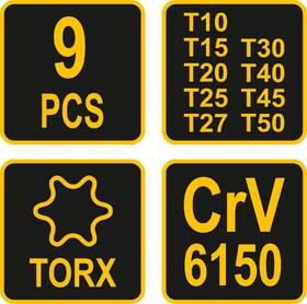 Sada klíčů VOREL TORX "T" (9 ks) 

 obrázek produktu 3 z 4