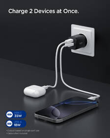 Nabíječka do sítě Spigen Essential 35W 1xUSB-C/1xUSB-A černá

 obrázek produktu 4 z 8