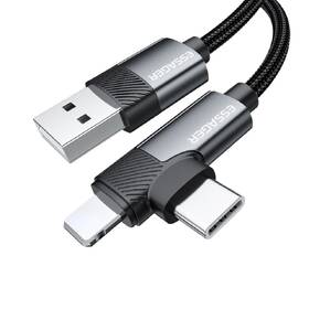 Kabel Essager William USB-A / USB-C - Lightning, 3A, 2m černý

 obrázek produktu 1 z 2