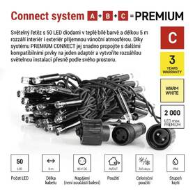 LED řetěz EMOS CHAIN 50LED, IP44, WW (5m) černý

 obrázek produktu 3 z 4