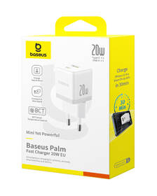 Nabíječka do sítě Baseus Palm 20W 1xUSB-A 1xUSB-C PD QC 3.0 bílá

 obrázek produktu 12 z 13