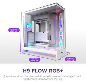Case NZXT H9 Flow RGB+ bílá barva
