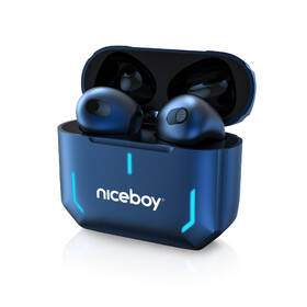 Sluchátka Niceboy HIVE SpacePods modrá barva
