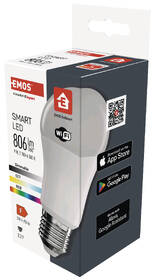 Chytrá žárovka EMOS GoSmart A60 9 W E27 Wi-Fi RGBW 

 obrázek produktu 4 z 4