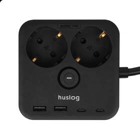 Kabel prodlužovací Huslog 15W 2xzásuvka, 2xUSB-C, 2xUSB, 1x držák na telefon černý

 obrázek produktu 6 z 9