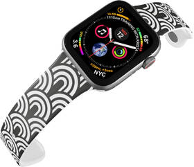 Řemínek Mi-Band na Apple Watch 42/44/45/49 mm - motiv Půlkroužky řemínek, bílý 

 obrázek produktu 3 z 3