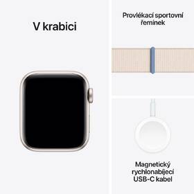 Chytré hodinky Apple GPS + Cellular 40mm pouzdro z hvezdně bílého hliníku - hvězdně bílý provlékací sportovní řemínek 
