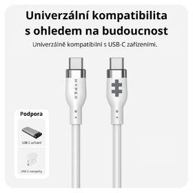 Kabel Hyper Silicone 240W, USB-C / USB-C, 1 m bílý

 obrázek produktu 3 z 5