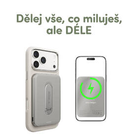 Powerbanka PanzerGlass empower Qi2 5000 mAh, MagSafe, KickStand šedá

 obrázek produktu 7 z 9