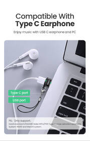 Redukce UGREEN USB-C/USB 2.0 černá barva
