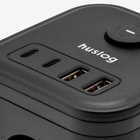Kabel prodlužovací Huslog 15W 3xzásuvka, 2xUSB-C, 2xUSB černý

 obrázek produktu 2 z 4