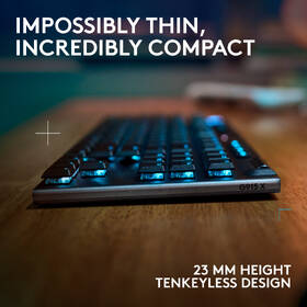 Klávesnice Logitech G915 X Lightspeed TKL Wireless, US layout černá barva
