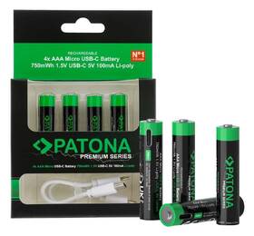 Baterie nabíjecí PATONA Premium AAA/LR03, 500mAh, USB-C, 4ks 

 obrázek produktu 3 z 3