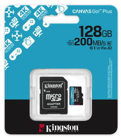 Paměťová karta Kingston MicroSDXC 128GB U3 UHS-I (200R/100W) + adaptér 

 obrázek produktu 4 z 4