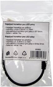 Konektor Solight napájecí, pro LED pásky 0,8cm, zacvakávací, 0,55cm zdířka černý

 obrázek produktu 2 z 2