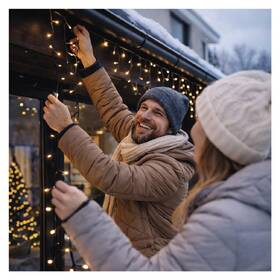 LED řetěz EMOS ICICLE, 50LED, IP44, CW (3m) černý

 obrázek produktu 1 z 1