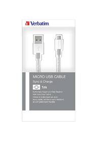 Kabel Verbatim Sync & Charge MicroUSB, 1m, nerezová ocel stříbrný

 obrázek produktu 3 z 4