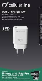 Nabíječka do sítě CellularLine USB-C PD, 18W bílá

 obrázek produktu 2 z 2