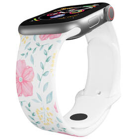 Řemínek Mi-Band na Apple Watch 42/44/45/49 mm - motiv Ibišek růžový, bílý 

 obrázek produktu 2 z 3