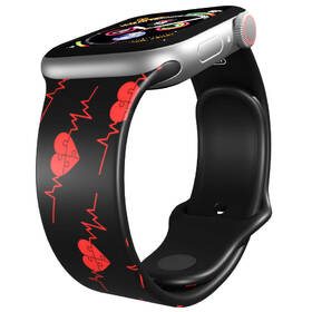 Řemínek Mi-Band na Apple Watch 38/40/41 mm - motiv EKG puzzle, černý 

 obrázek produktu 2 z 3