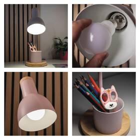 Stolní LED lampička EMOS Poppy, max. 25 W, žárovka E27, IP20 růžová

 obrázek produktu 8 z 8