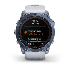 Chytré hodinky Garmin fenix 7X Sapphire Solar - Titan Blue/White Silicone Band 
