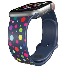 Řemínek Mi-Band na Apple Watch 42/44/45/49 mm - motiv Puntíky, modrý 

 obrázek produktu 2 z 3